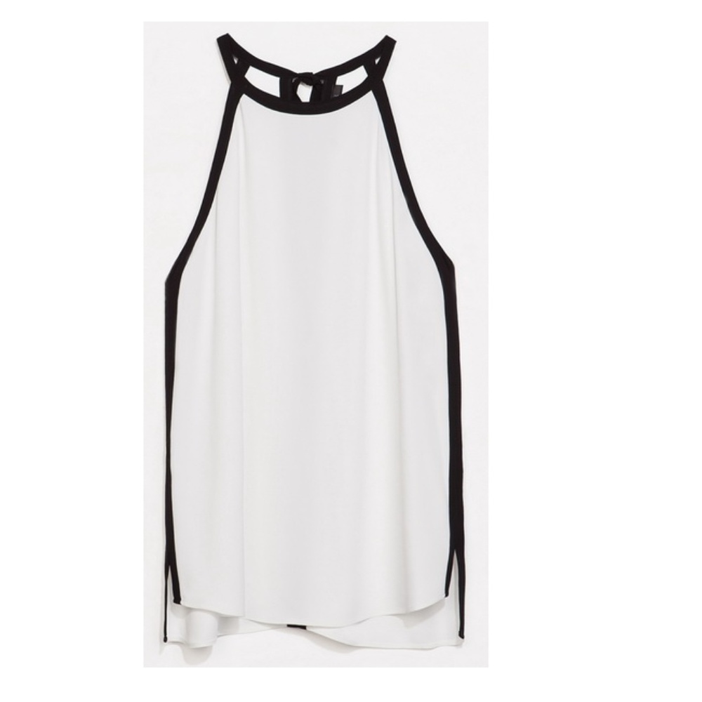 ZARA Black & White Halter Tank, XS